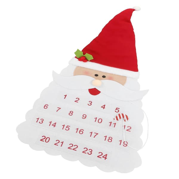 Julekalender i filt til å henge opp, hvit