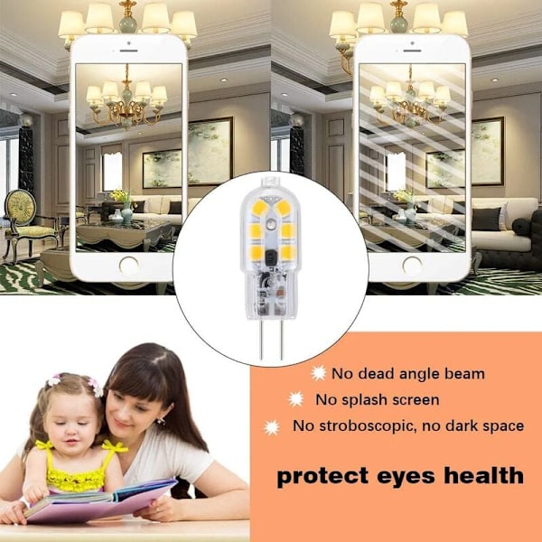 Varmvit 3000K G4 LED-lampa, Ej Dimbar 20W Halogen Ekvivalent, Energibesparande 360° Strålvinkel För Uteplats Gräsmatta Belysning (5-pack)