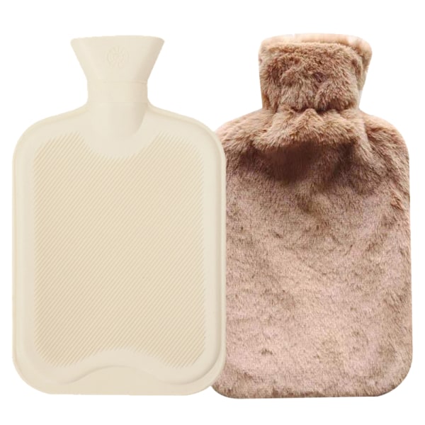 Varmtvandsflaske med cover Fleece til smertelindring, stor kapacitet