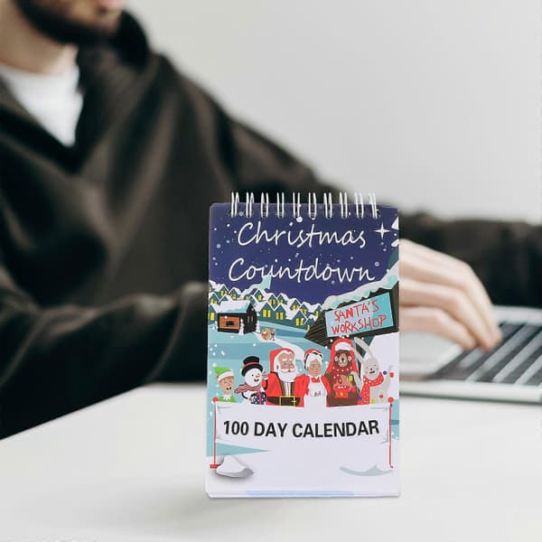 Skrivebordskalender jule-nedtelling dekorasjon for 6 stk dekorativ bruk