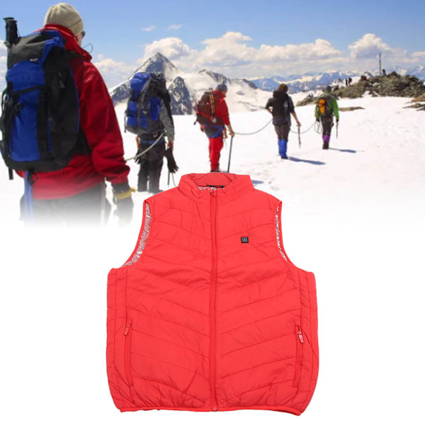 Heated Vest USB Electric Heated Jacket Vest with 3 Heating Levels 4 Heating Zones for Men Women M01 Style Red 2XL