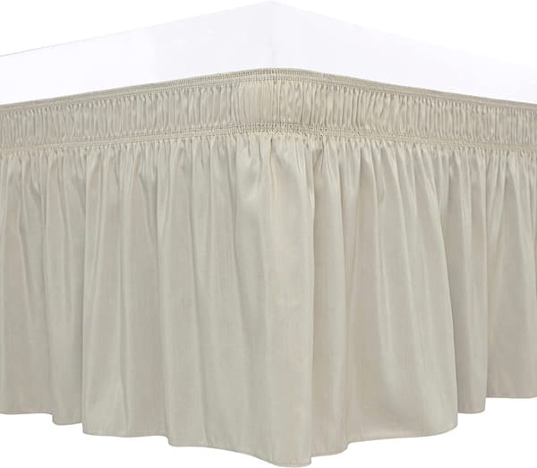 Luksuriøs omsluttende sengekappe, elastiske støvflæser til queensize-senge, solid maskinvaskbar mikrofiber polyesterstof, skjuler opbevaring under sengen