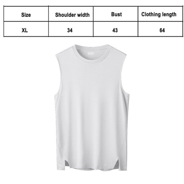 Hvite ermeløse treningsskjorter for menn Løpe-sinne