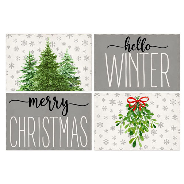 Julgranskula placemats set om 4 för matsal dekor
