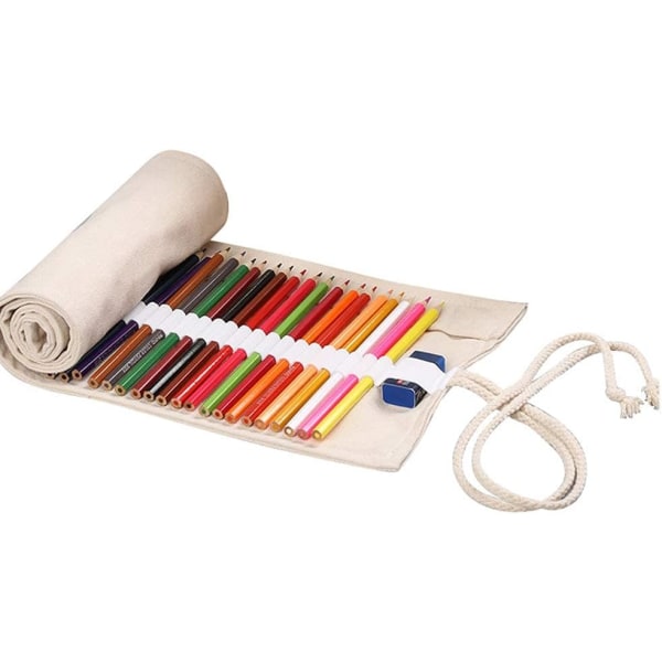 Creative Canvas Roll Up Case Stor kapacitet Penna Penna