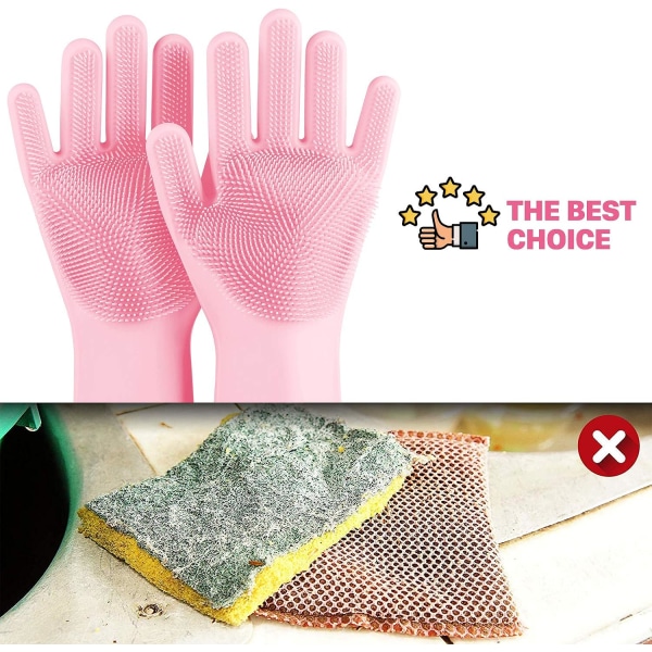 Silikondiskhandskar, gummiskurhandskar för disk Pink
