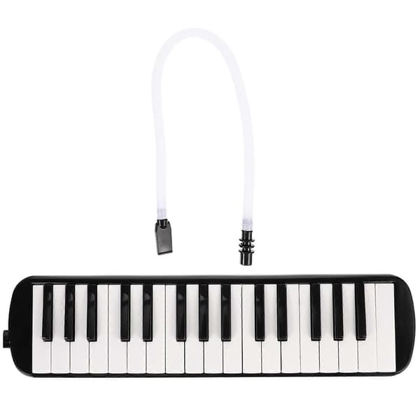 Profesjonell 32-tangenters melodika-instrument for spilling, 2-pakning sort sett