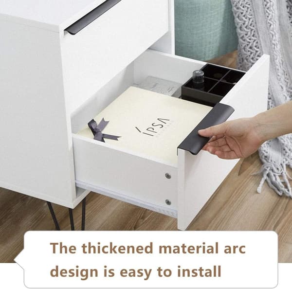 Mattsvarta Finger Edge Pulls, Premiummaterial Dolda Tab Pulls för Moderna Möbler, Rundad Hörn Design Ökar Säkerheten för Hemmet