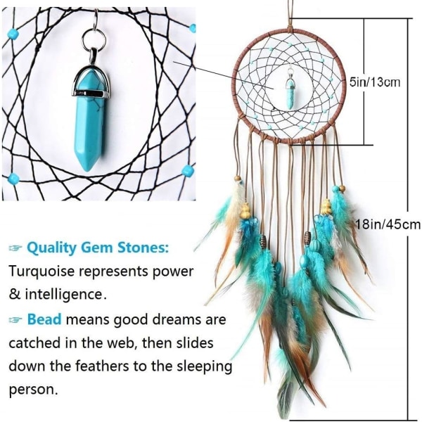 Dream Catcher ~ Käsintehty perinteinen höyhen seinälle ripustettava koti