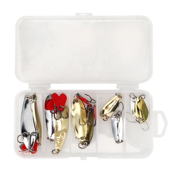 10 st Sequin Fiskedrag Kit Hård Konstgjord Bete med Krok Fisketillbehör XLT-4