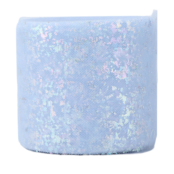 Tulletyg DIY-hantverk Slitstyrka Symfoni Polyester Lätt Bärbar Tulle Rullar 6cm Ljusblå