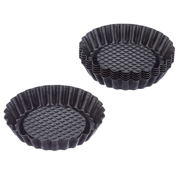Charmiga Mini Tartformar, Non-Stick Belagda Kolstålspannor, Perfekta För Söta & Salta Kreationer, Värmebeständiga & Hållbara, 6st Lätt Rengöring