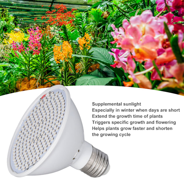 Plantelys E27 Pære Rød Blåt Lys E27 LED Grolampe til Indendørs Frøplanter 85‑265V E27 200