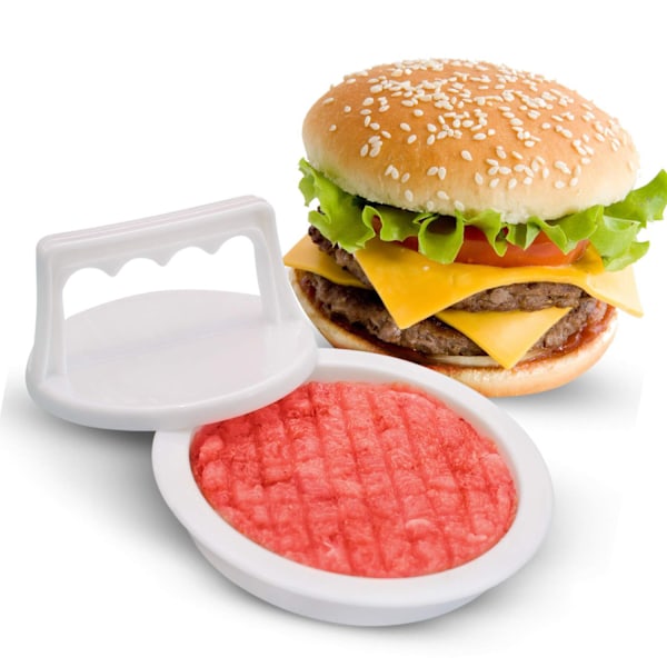 Professionell Burgerpress, Non-stick Hamburgerpress Form, Perfekt Formade Biffar För Din Grillfest, Justerbar Tjocklek Mellan 1/4 White