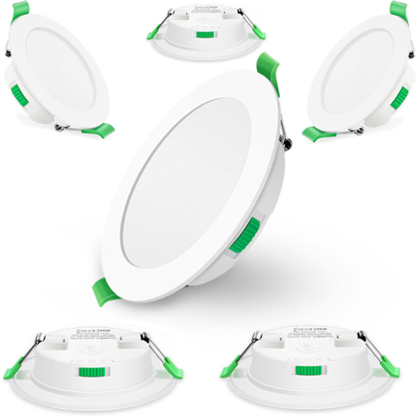 Ultratunn LED Downlight, Fullt Dimbar 120° Spridningsvinkel CRI>80 Verktygsfri Installation Endast För Inomhusbruk, Energieffektiv 7Watt Rund Vit