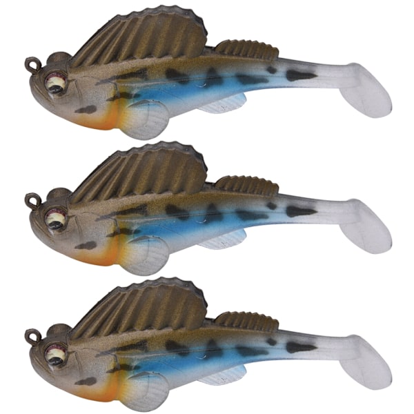 3 st Fat Head konstgjorda bete Swimbaits fiskedrag set fiskeutrustning tillbehör001