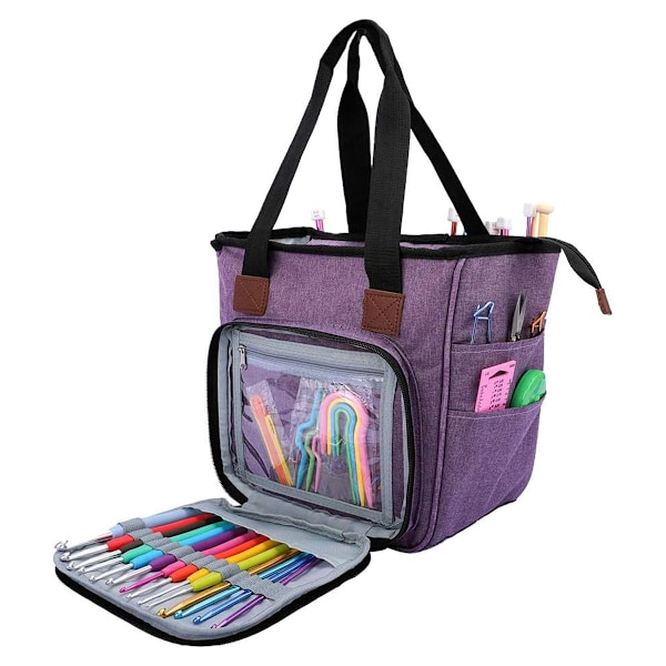 Handicraft bag storage, for crochet hooks, other accessories