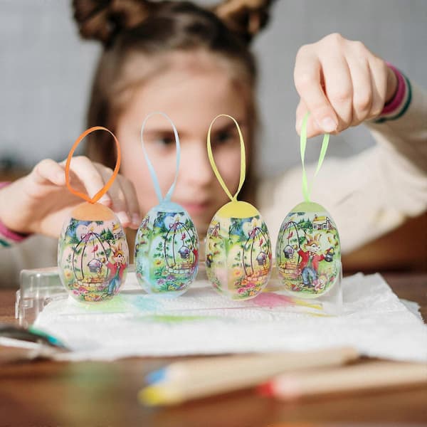 Påskfest ägg handmålad äggdekoration 24 st färgglatt sortiment