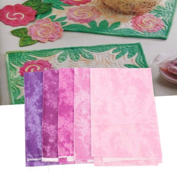 5Pcs Cotton Quilting Fabric Smudge Dyed 19.7in Long 17.7in Wide Soft Patchwork Fabric for Handicraft DIY Repair Purple 19.7in Long 17.7in Wide (5Pcs)