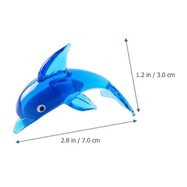 Glassdelfin-statue Elegante glassdelfin-figurer, 5 stk.