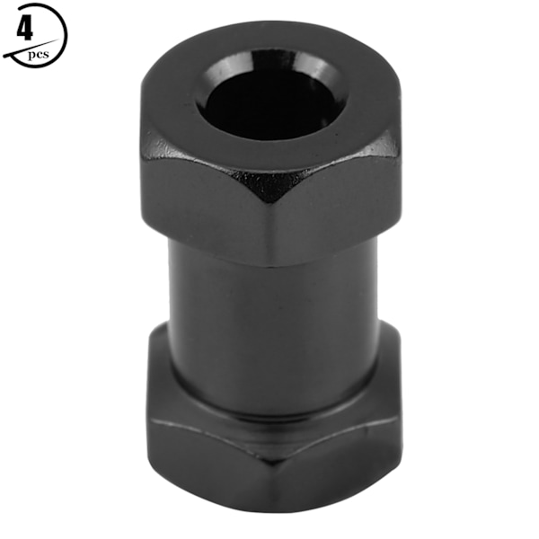 4 st 12 mm RC Hex hjulnav metall adapter för D90 AX10 CC01 SCX10 F350 Crawler (20 mm svart)