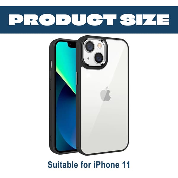 iPhone-puskurikotelo - Läpinäkyvä, mustalla värillä iPhone 11:lle