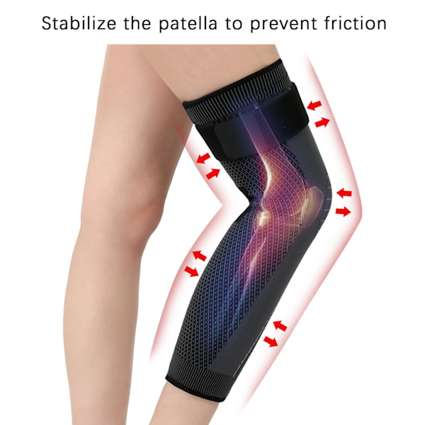 Længde Sport Kompression Knæskål Udendørs Unisex Fitness Bandage Benbeskytter Ærme GearXL