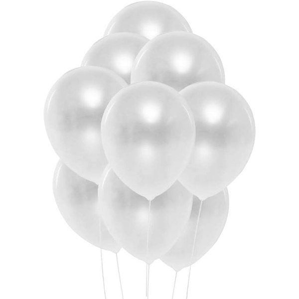 Balloner metalliske/pastelhvide