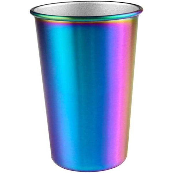 Regnbågsdricksglas, Metallisk Regnbågsskimmer, Giftfria BPA-fria, Elegant Modernt Utseende för Inomhus- och Utomhusdrycker, Set om 5, Skimrande