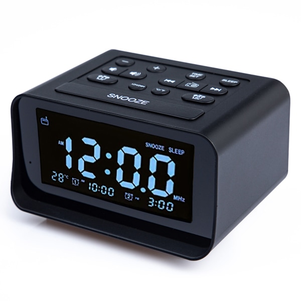 0-100% Dimmer Digital Väckarklocka Radio, Lättanvänd Modern Inredning för Sovrum, Kök, Skrivbord med Stor HD-Display, RGB Färgskiftande