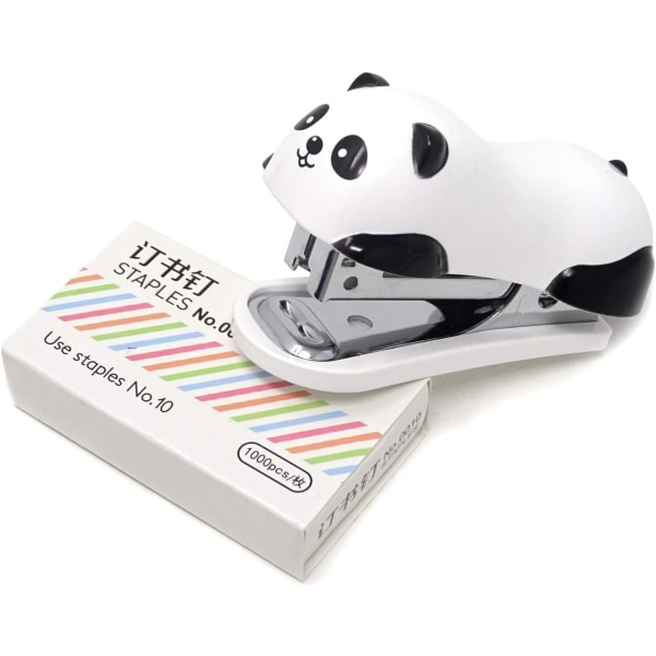 Bærbar Mini Cute Panda Desktop Hæftemaskine Sæt med 1000 STK No.10