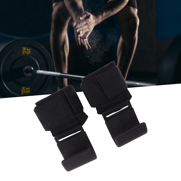 Vektstangløfte krok 2PCS Tykke puter Sklisikre Heavy Duty Løftehåndleddsstropper for menn kvinner voksen