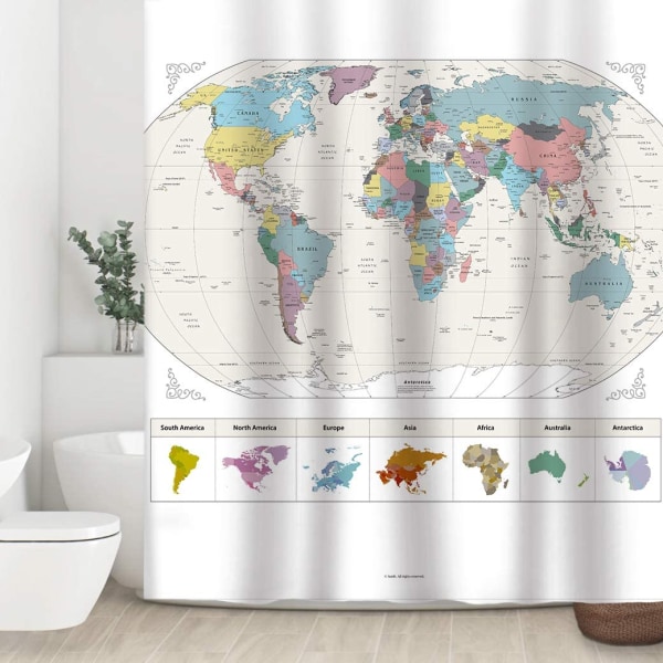 Ny! Karta över världen med detaljerade större städer. PVC-fri, icke- 71"(W) x 60"(H)