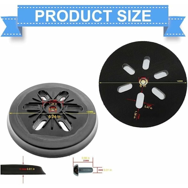Sliprondell för GEX 150 AC, Flexibel gummirondell med kardborre för professionell turboslipning (150mm)
