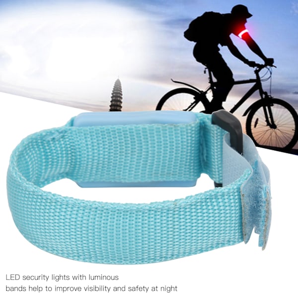 2 cm utomhus nattlöpningsljusarmband LED lysande justerbart armband cykelarmband blå