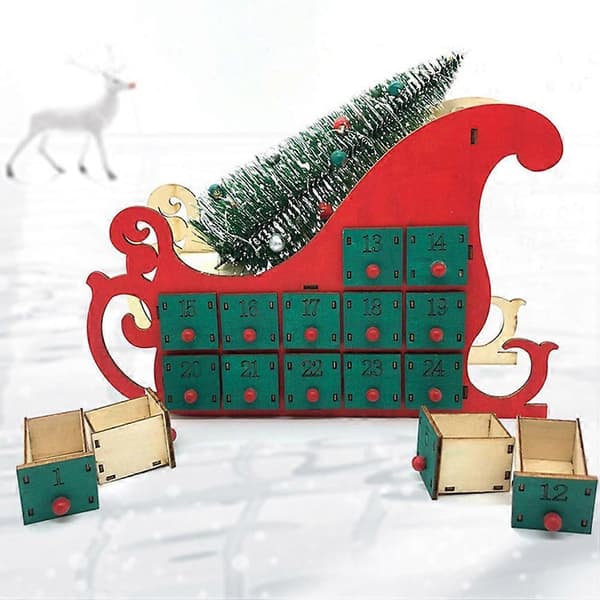 Julkalender i trä för nedräkning, 2-pack