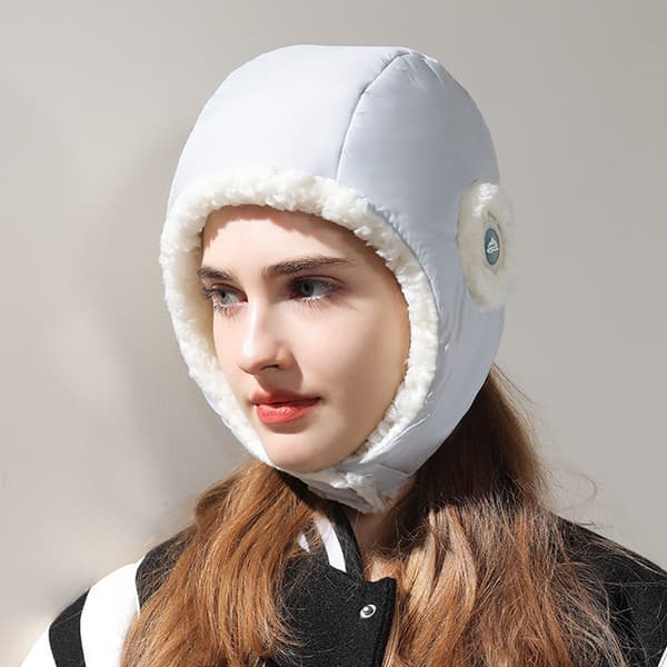 Dame Varm Vinterhue med Øreklapper Udendørs Vinterkasket grey