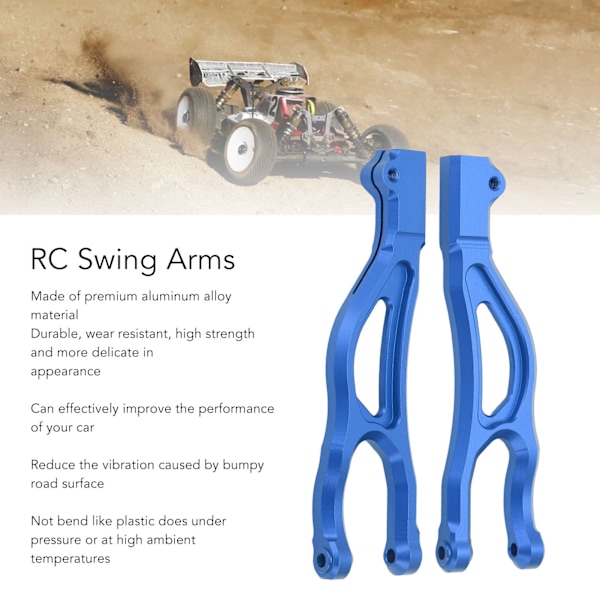 2PCS RC Swing Arms Aluminiumlegering Hög Temperaturbeständig RC Främre Övre Upphängningsarm för Outcast 8S Blå