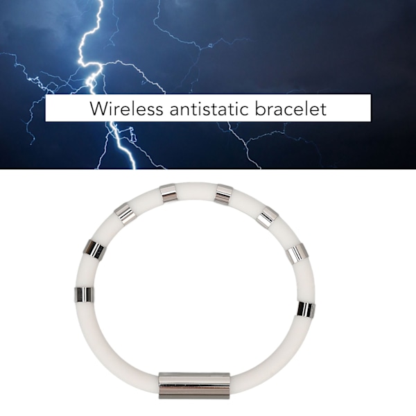 Antistatisk armband i silikon med 8 öglor eliminerar statisk elektricitet från kroppen Armband för vinterlöpning Vit