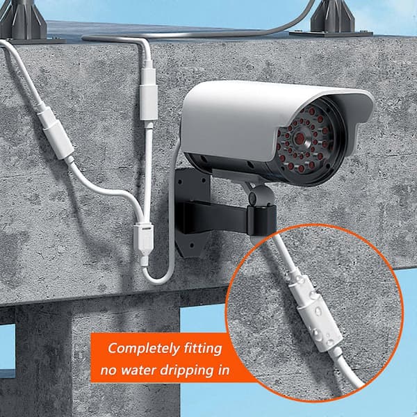 Solcellsdriven säkerhetskamera strömkabel Typ C splitter stödjer OTG-funktion utomhusbruk flexibel PVC-beläggning vit Black