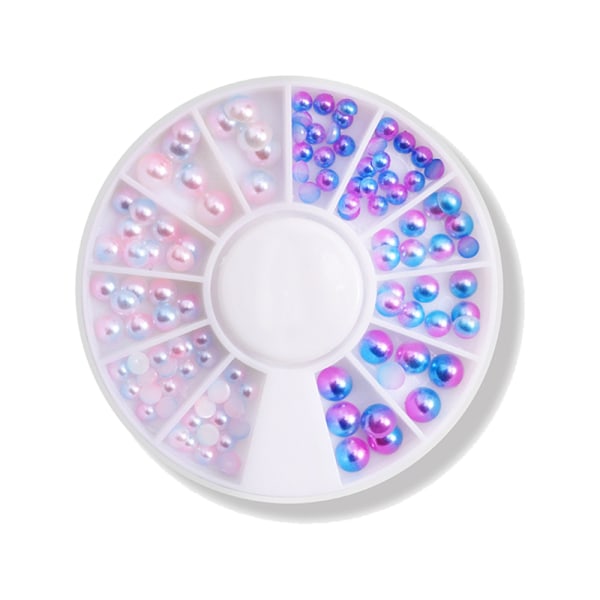 Platt halvrunda pärla Cabochon Nail Art DIY, Platt Baksida Plast