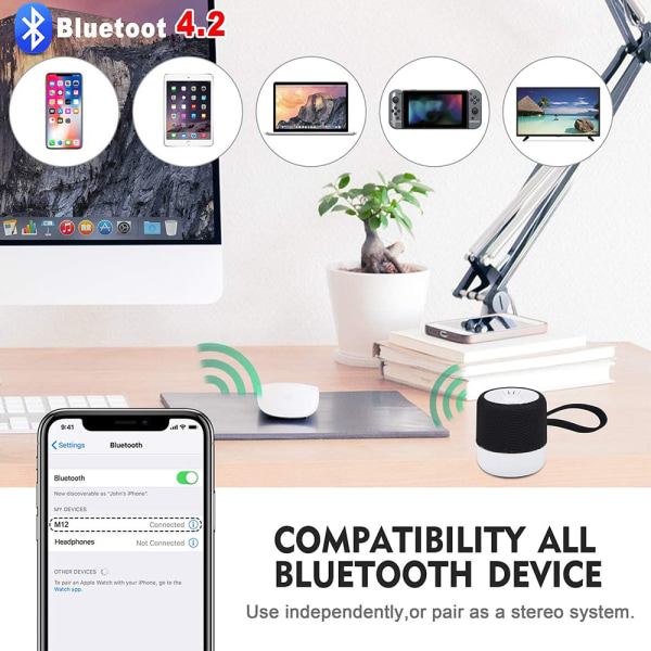 Bærbare Bluetooth-høyttalere, utendørs trådløs mini vanntett