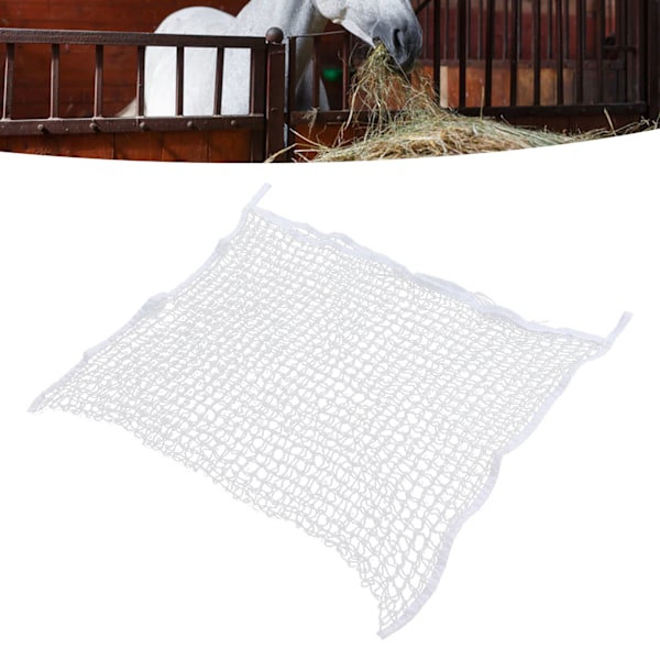 Høynettpose PE Vevd Tauverk Mesh Hullpose Hester Sakte Fôrer Fôr Oppbevaringspose Hvit 120x90cm / 47.2x35.4in