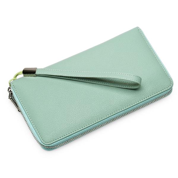 Dam plånbok, stor kapacitet konstläder dragkedja clutch