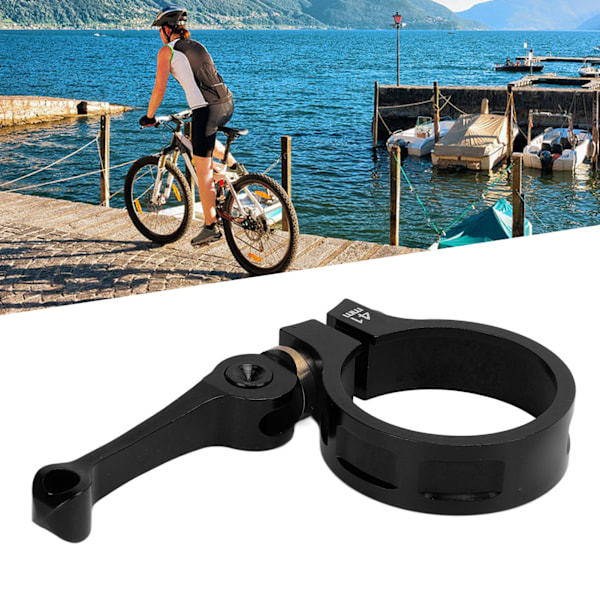 41mm Cykelsæde Pindeklemme CNC Aluminiumlegering Cykel Hurtigudløser Sadelpind Krave til Foldecykler Sort