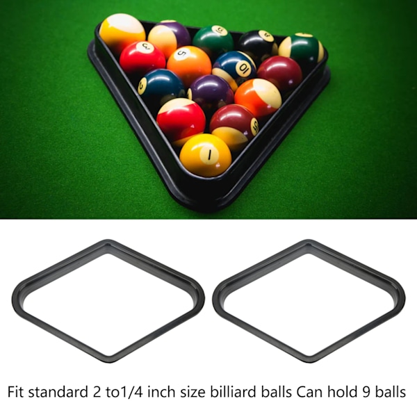 2 stk. Billardkugleholder 9 Kugler Plast Diamantform Billardkugleramme til Billard Pool Bord