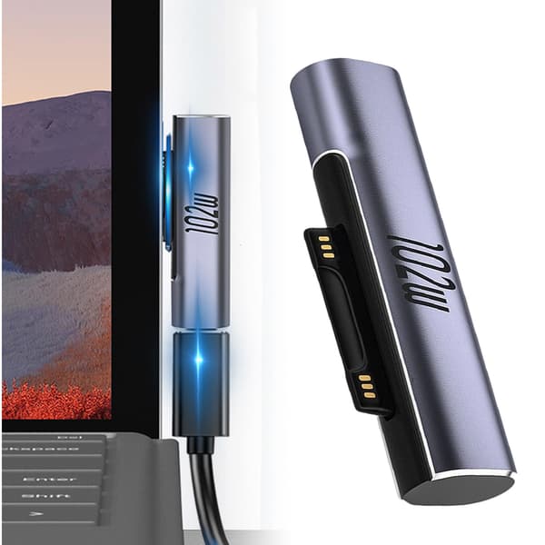 PD USB C til DC Adapter til Microsoft Laptop, USB C Adapter DC Stik med Indbygget PD Emulator Trigger, Høj Ydeevne Elektrisk Pålidelighed