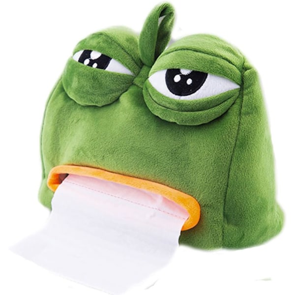 Trist Frog Plys Creative Cartoon Tissue Box Tissue Box Holder Ansigts Tissue Box Toiletpapir Holder Papir Roll Facial Tissue Dispenser Tissue Box