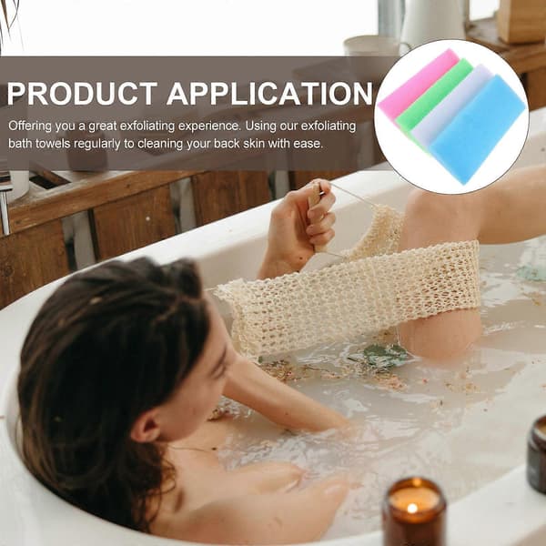 Exfolierande ryggskrubbare nylondukar för dusch 4-pack i blandade färger