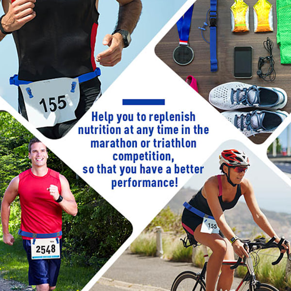 Triathlon löpstartnummerbälte. Justerbar.